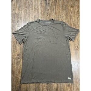 Vuori Tradewind Shirt Mens L Green Striped Short Sleeve Performance Athletic Gym